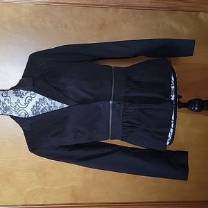 London Jeans Black Zippered Crop Jacket